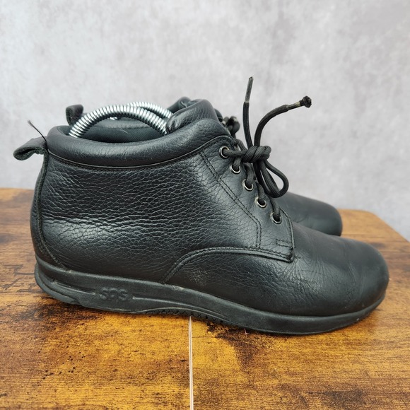 SAS Alpine Boots Womens 8.5 M  Black Leather Tripod Comfort Bootie Ankle Chukka - Picture 1 of 12